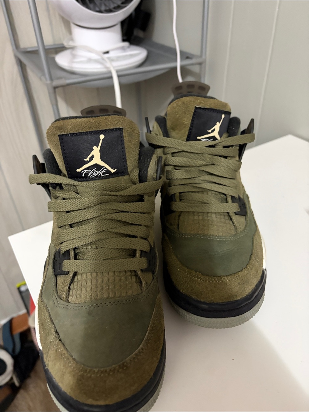 Jordan Olive Green Suede & Leather Jumpman Sneakers